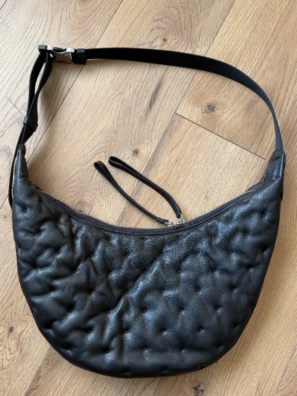Rag & Bone Riser Women's Black Leather Hobo Crossbody/ Shoulder Bag - Picture 3 of 14